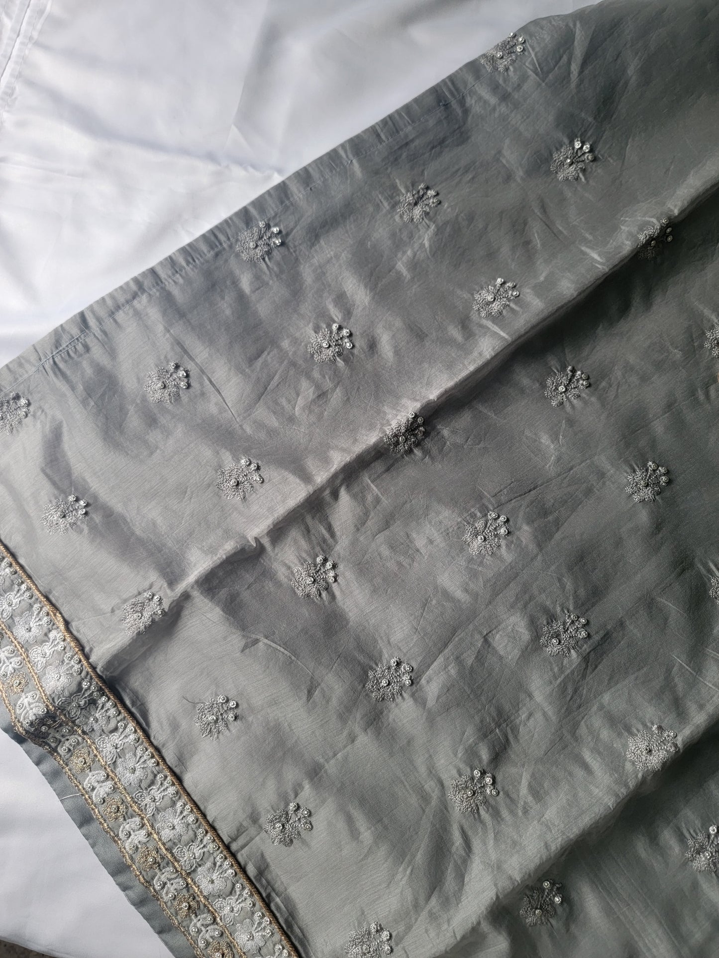 Gray Organza Salwar Kameez