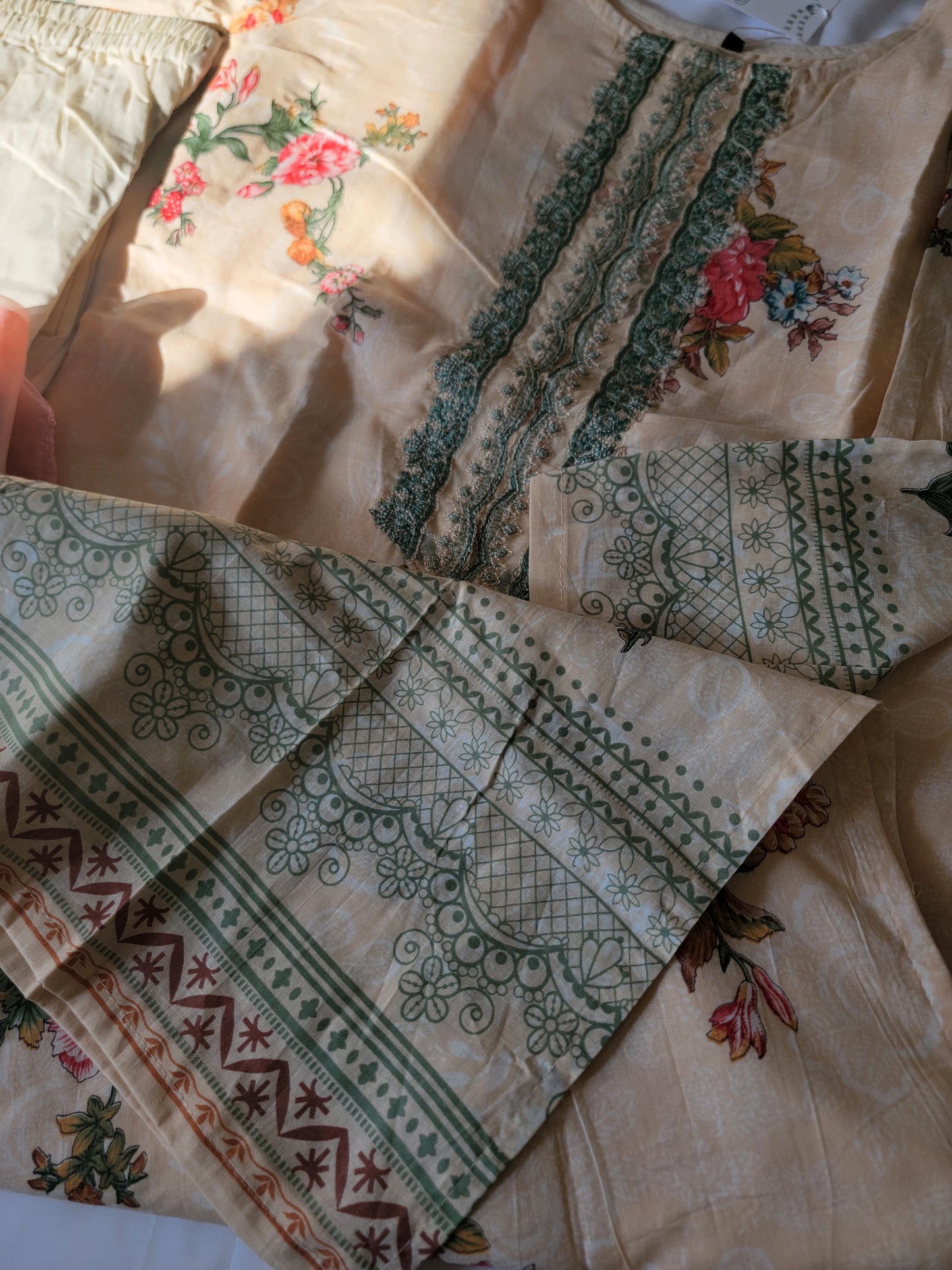 Embroidered & Printed Cotton Salwar Kameez