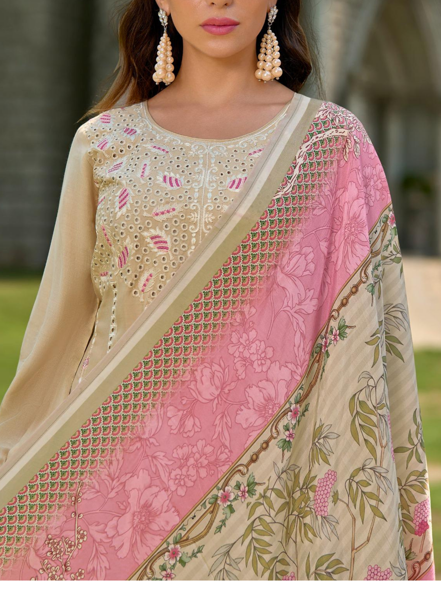 Zariha Beige Anarkali