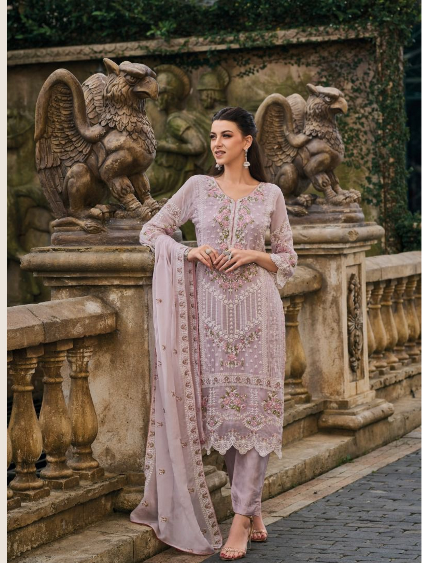 Pinky Organza Salwar Kameez