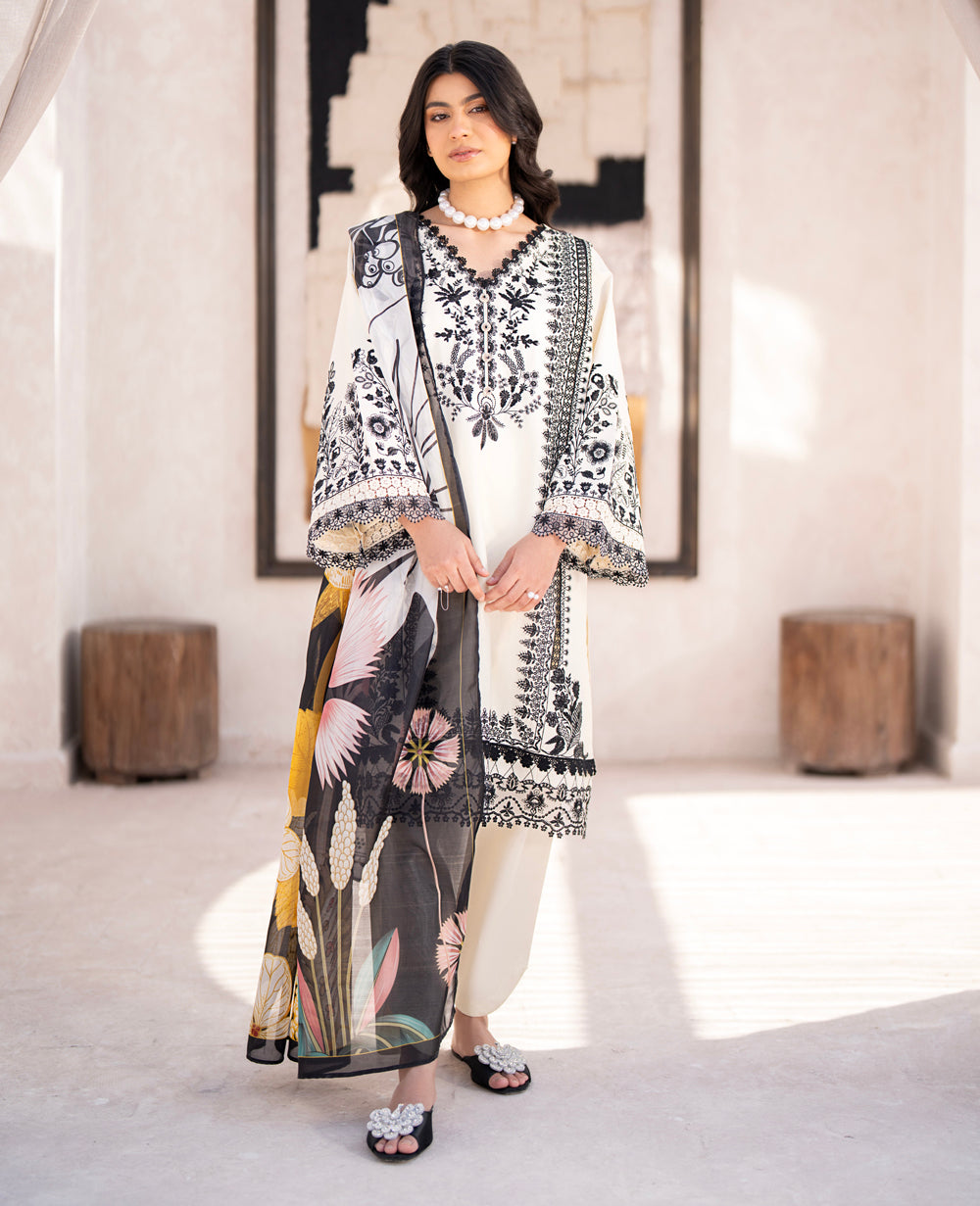 Black & White Lawn Salwar Kameez
