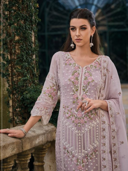 Pinky Organza Salwar Kameez