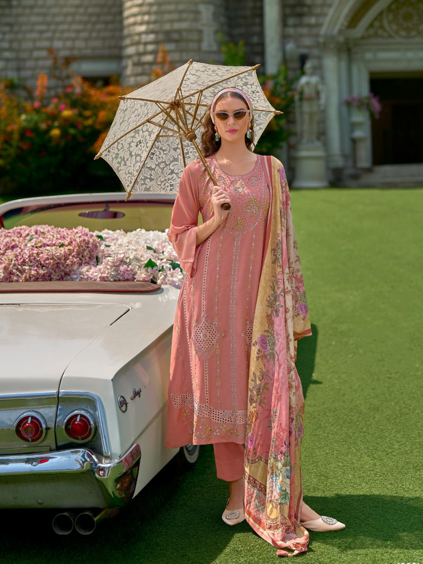 Zariha Melon Pink Anarkali