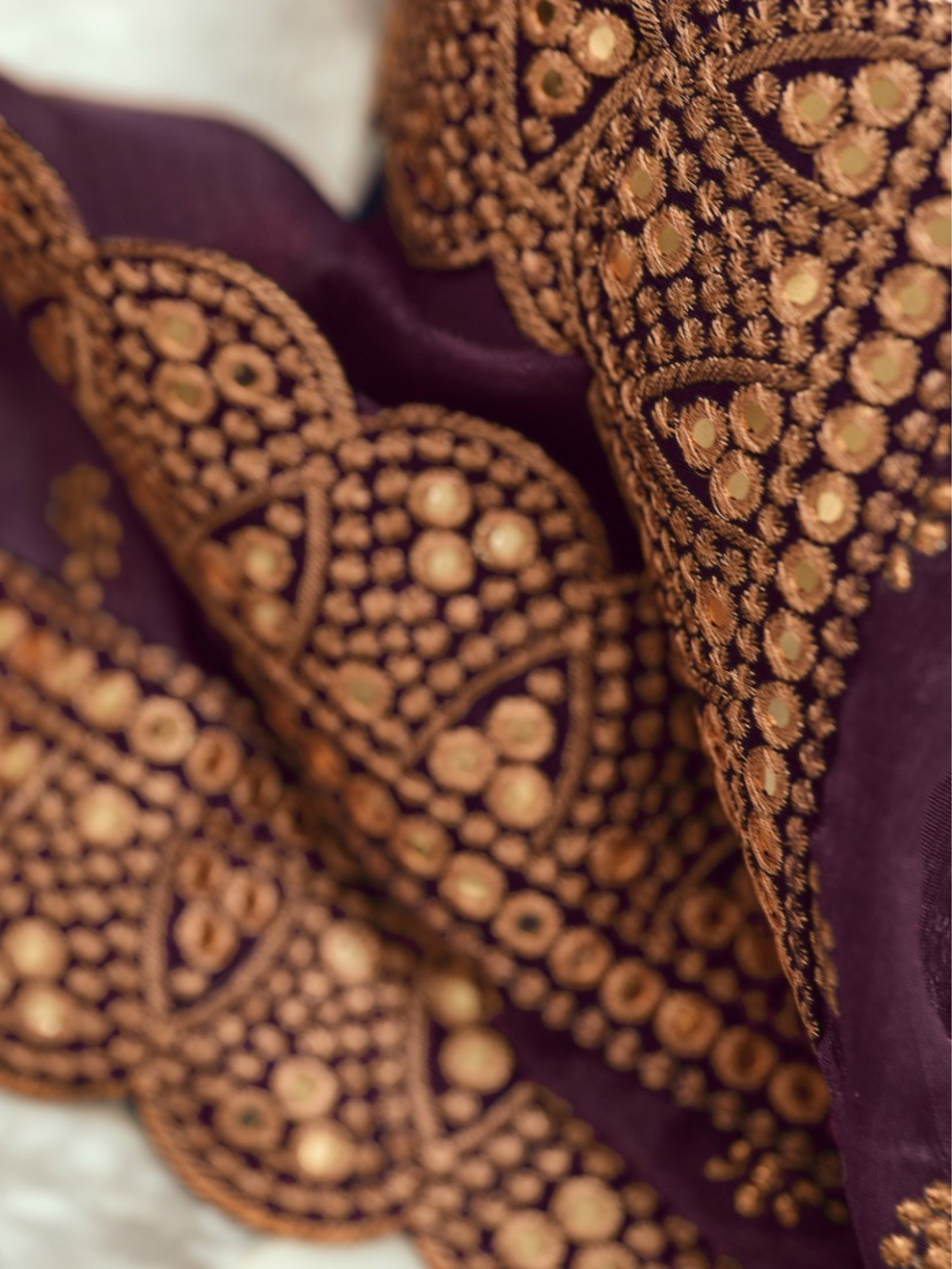 Maroon Silk Embroidered Saree