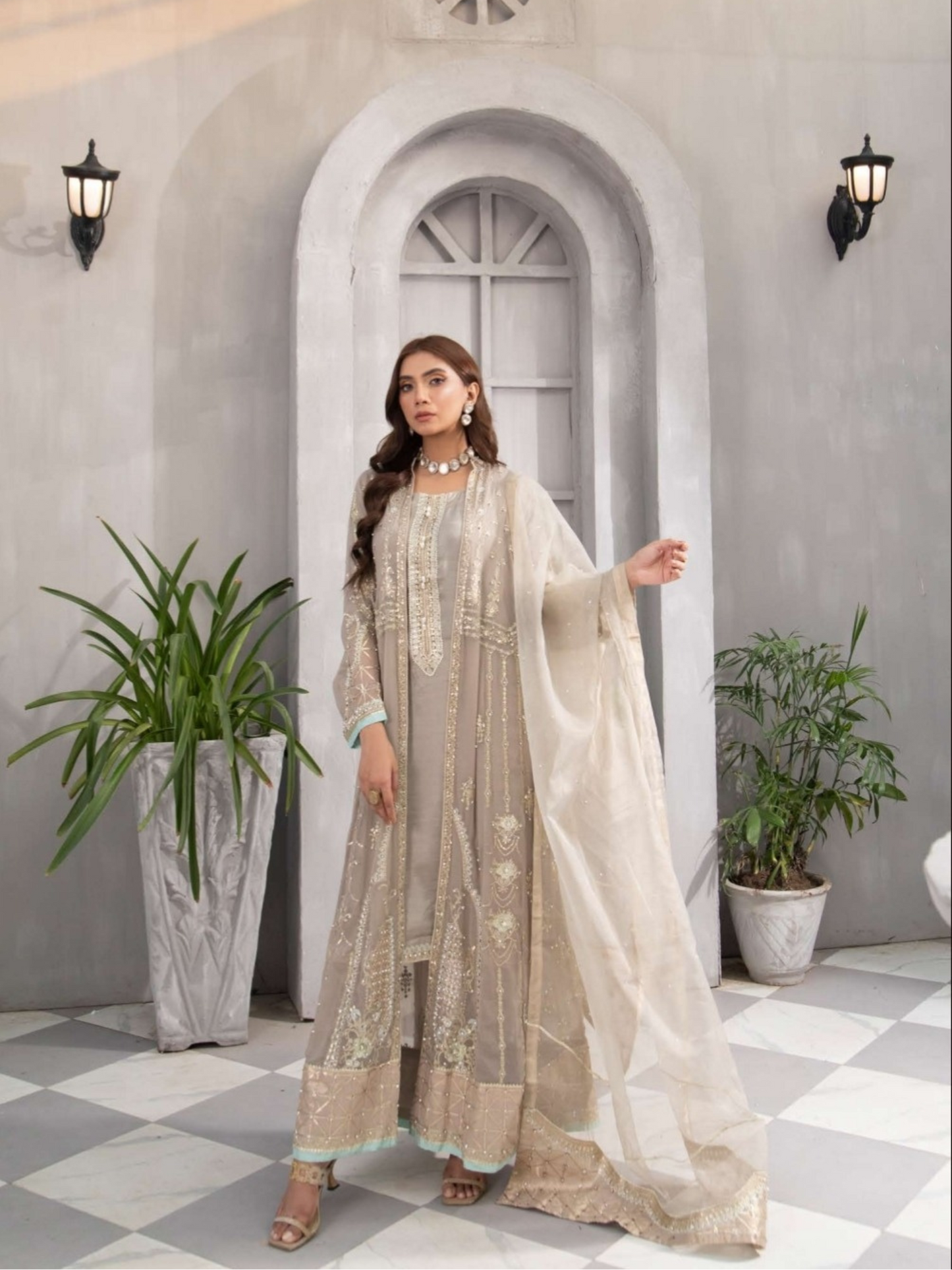 Beige Gorgeous 4 Piece Salwar Suit