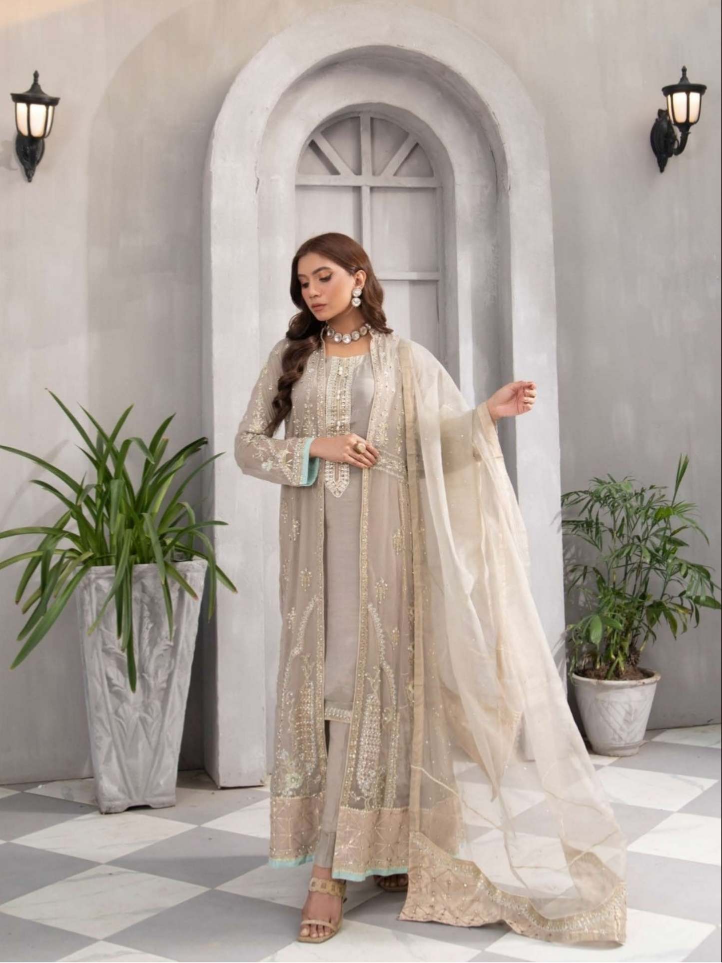 Beige Gorgeous 4 Piece Salwar Suit