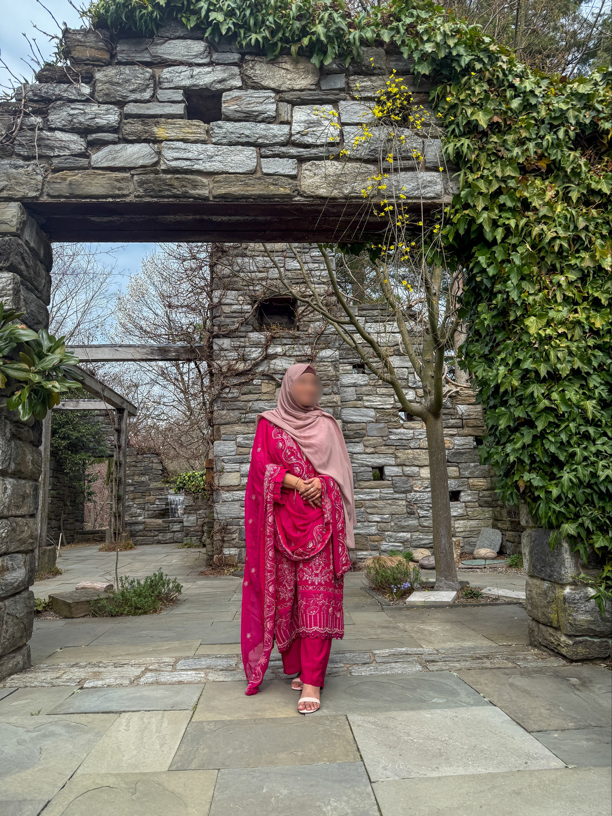 Hot Pink Chiffon Salwar Kameez