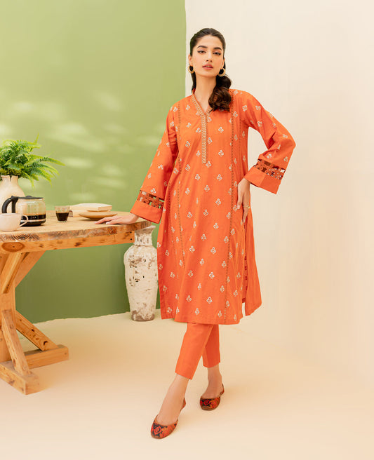 Orange Lawn 2 Piece Suit