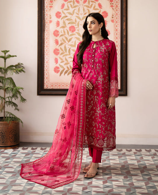 Sara Lawn Red Salwar kameez