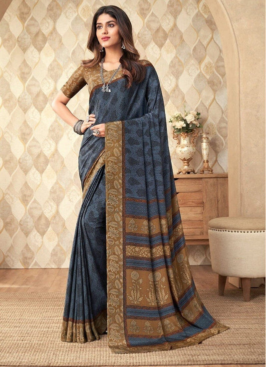 Vivanta Silk printed casual modern saree with unstitched blouse